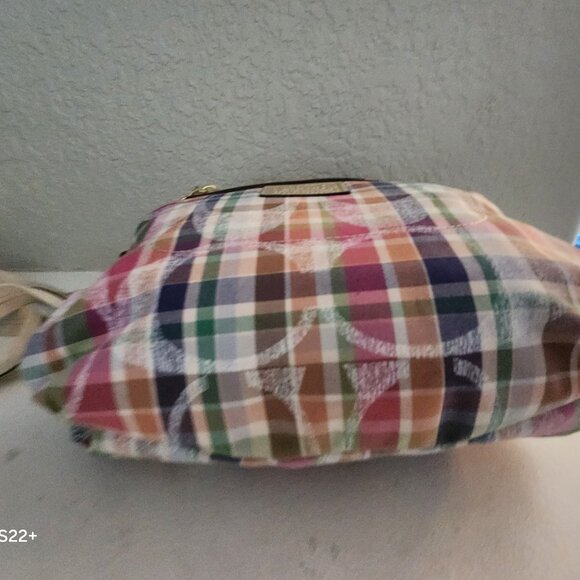 Like New Vintage Coach Poppy Madras Shoulder Bag - Picture 5 of 14